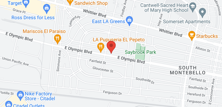 map of 6119 Olympic East Los Angeles, CA 90022